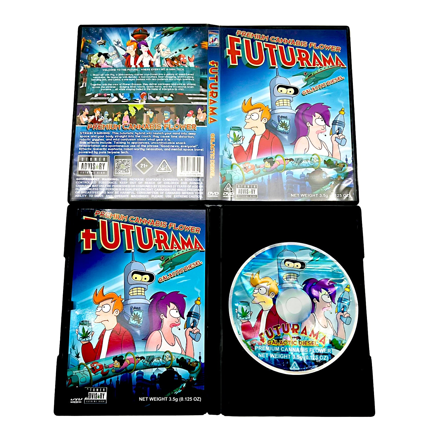 Mylar Bag Futurama DVD set with character images on the cover and disc.