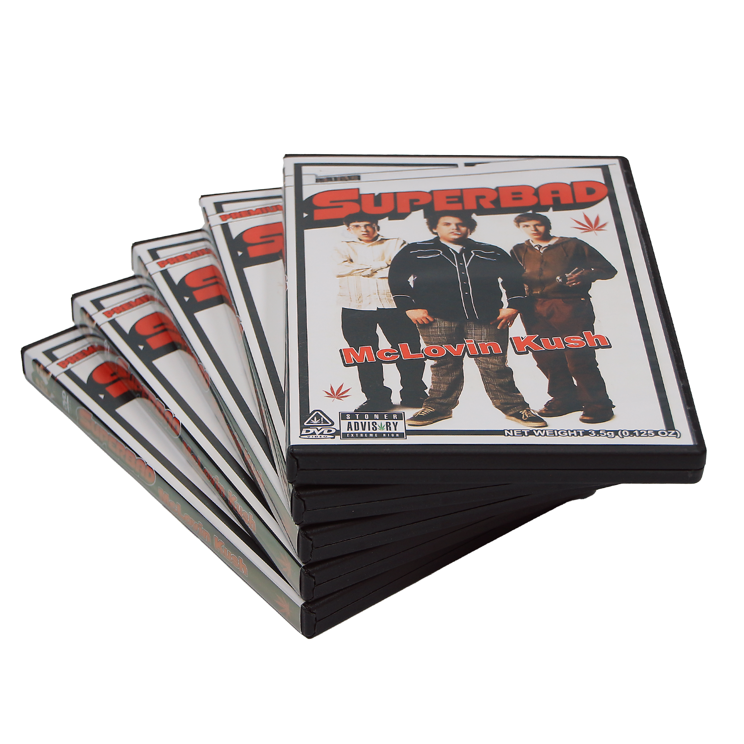 5 Pack - 3.5g DVD Case & Mylar Bag Combo - Superbad McLovin
