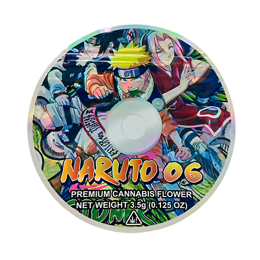 DVD Mylar bag 3.5g, herb Mylar Bags, Where to buy mylar bags, Custom mylar bags near me, Mylar Bags Wholesale. herb packaging with Naruto characters and branding
