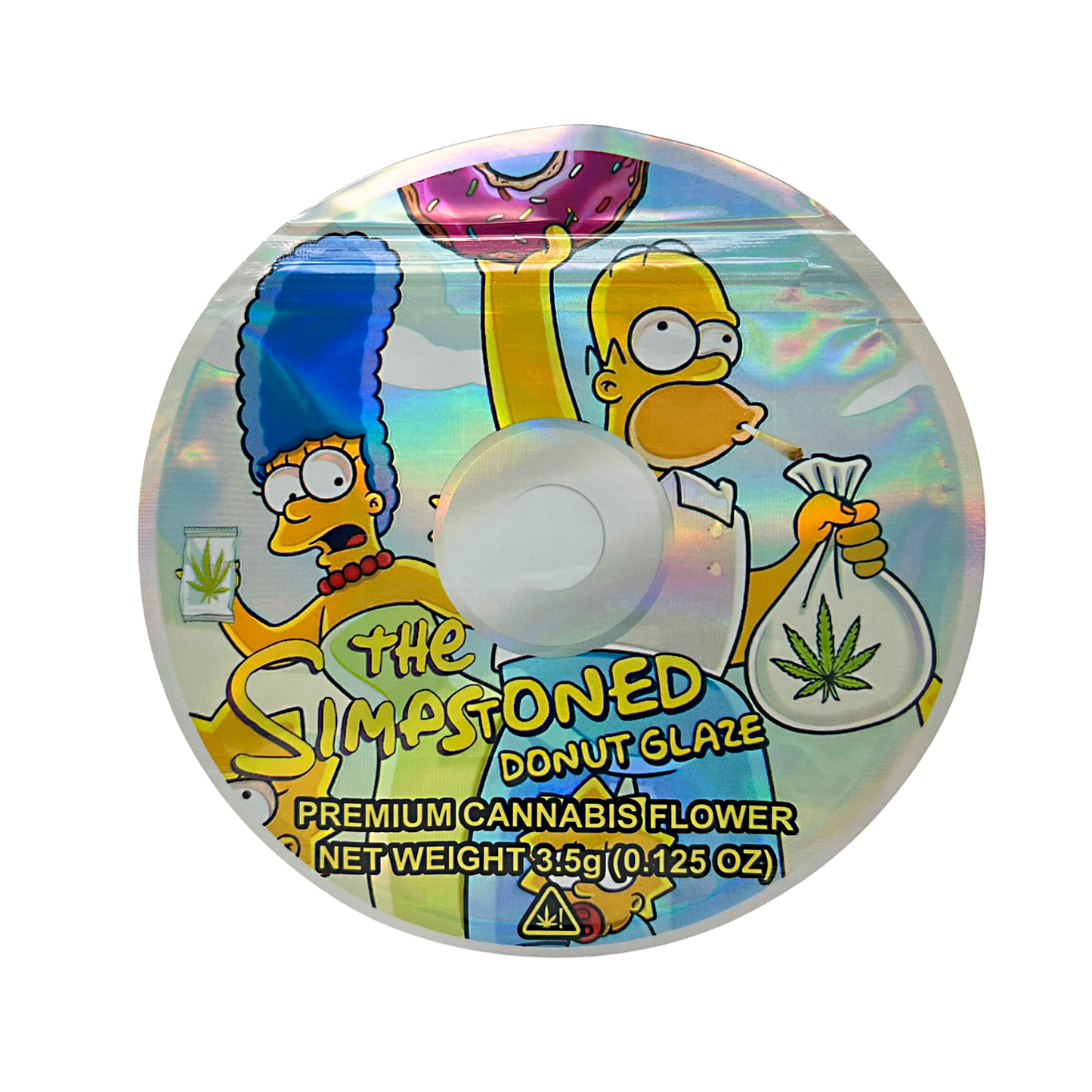 3.5g DVD Shaped Mylar Bag - The Simpstoned Donut Glaze (50 Count)