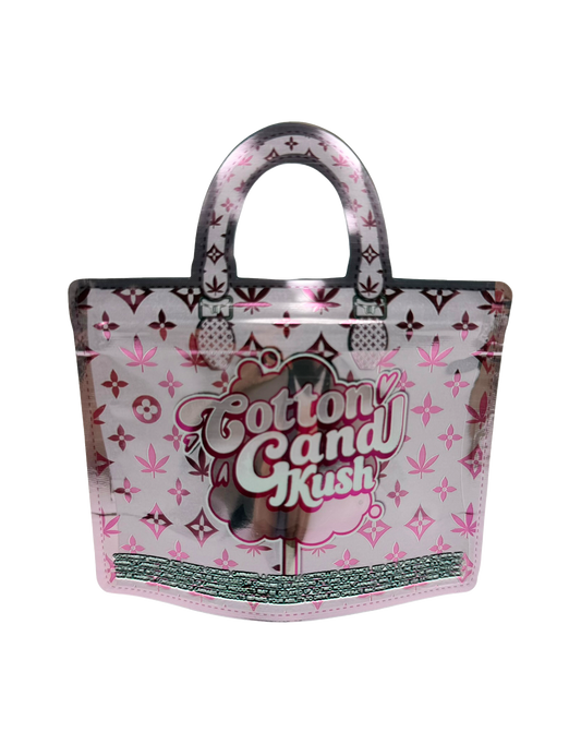 50 Count 4.5" - 3.5" Handbag-Style Mylar Bags Cotton Candy
