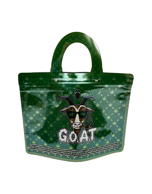 50 Count 4.5" - 3.5" Handbag-Style Mylar Bags G.O.A.T.