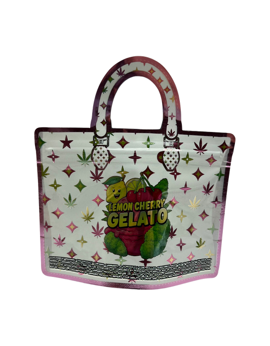 50 Count 4.5" - 3.5" Handbag-Style Mylar Bags Lemon Cherry