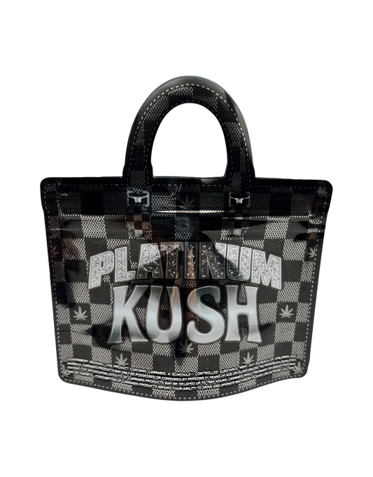 50 Count 4.5" - 3.5" Handbag-Style Mylar Bags Platinum