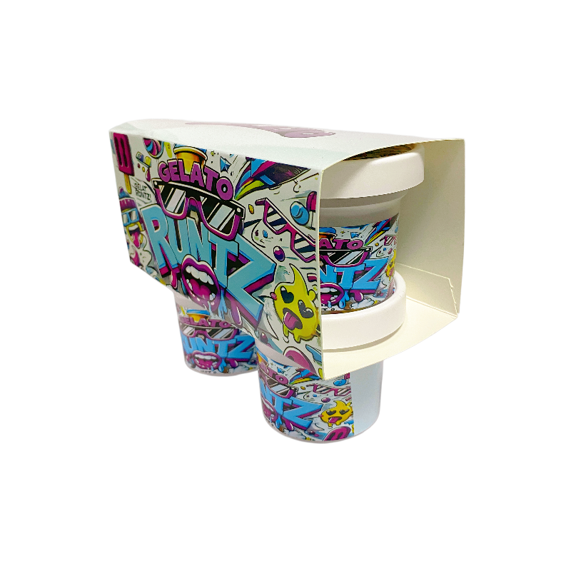 12 Pack - Ice Cream Pint Style Containers (Lids & Display Boxes) - Gelato Runtz