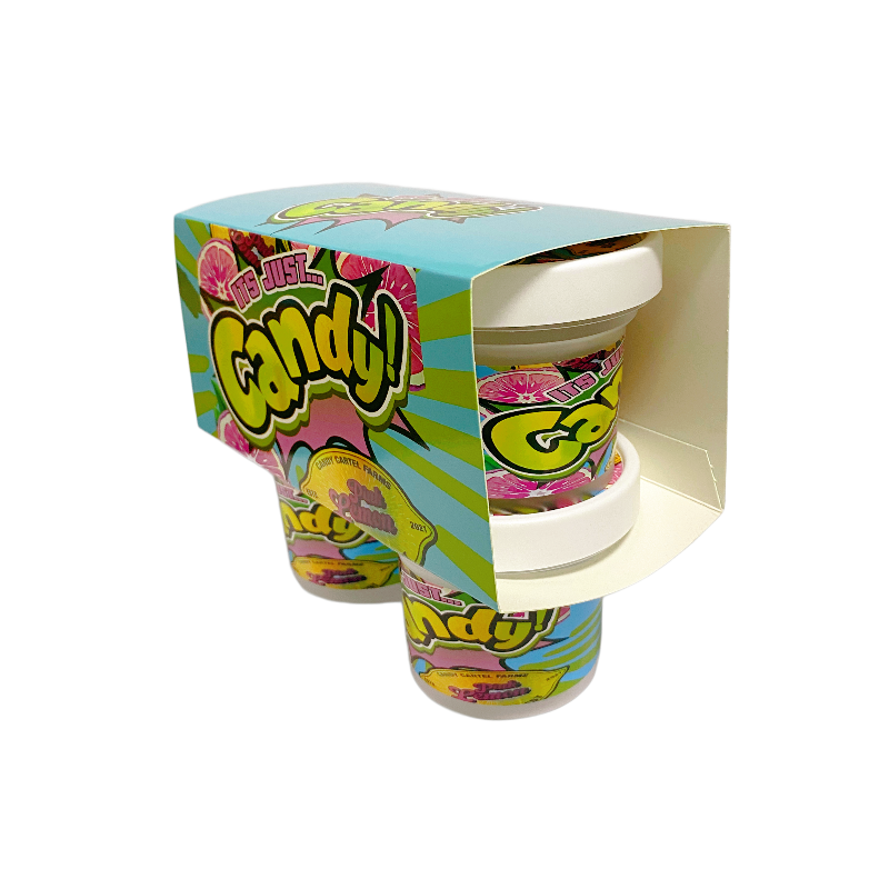 12 Pack - Ice Cream Pint Style Containers (Lids & Display Boxes) - Pink Lemon Candy