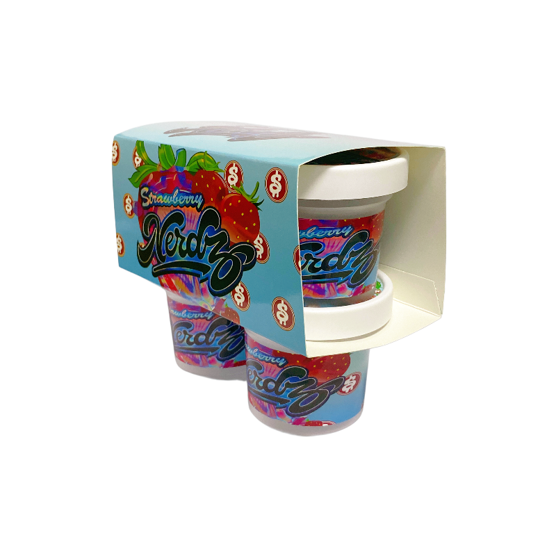 12 Pack - Ice Cream Pint Style Containers (Lids & Display Boxes) - Strawberry NerdZ