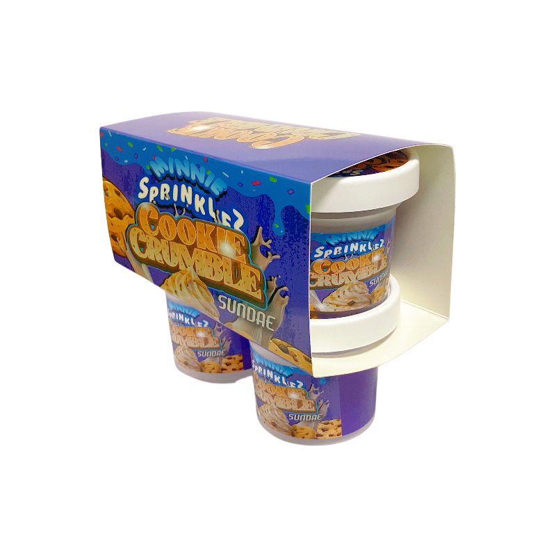12 Pack - Ice Cream Pint Style Containers (Lids & Display Boxes) - Sprinklez Cookie Crumble Sundae