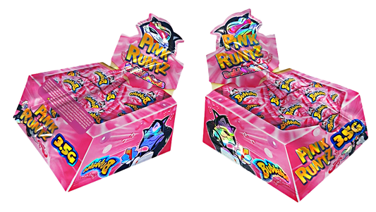 Shaped Mylar bag 3.5g, herb Mylar Bags, Where to buy mylar bags, Custom mylar bags near me, Mylar Bags Wholesale. Pink Rummy game boxes with colorful text on a white background