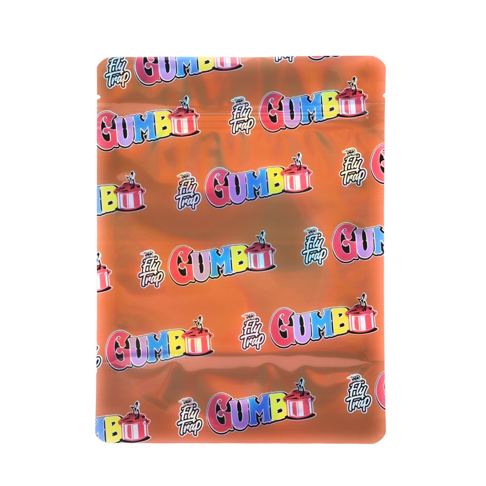 Mylar Bag Frisbee with 'Gumball' branding on an orange background