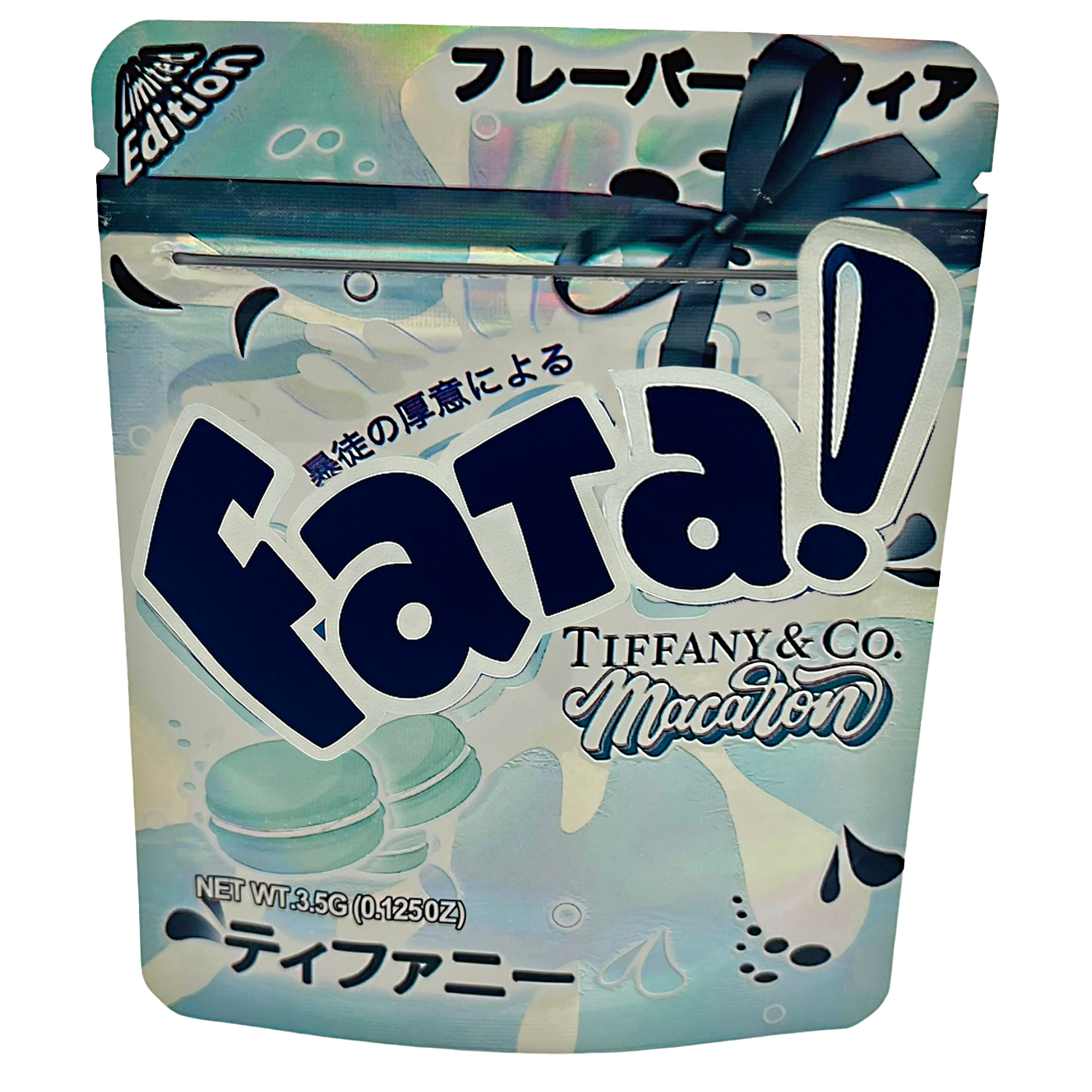 Mylar Bags Fata! Tiffany & Co. macaron packaging with blue and white design