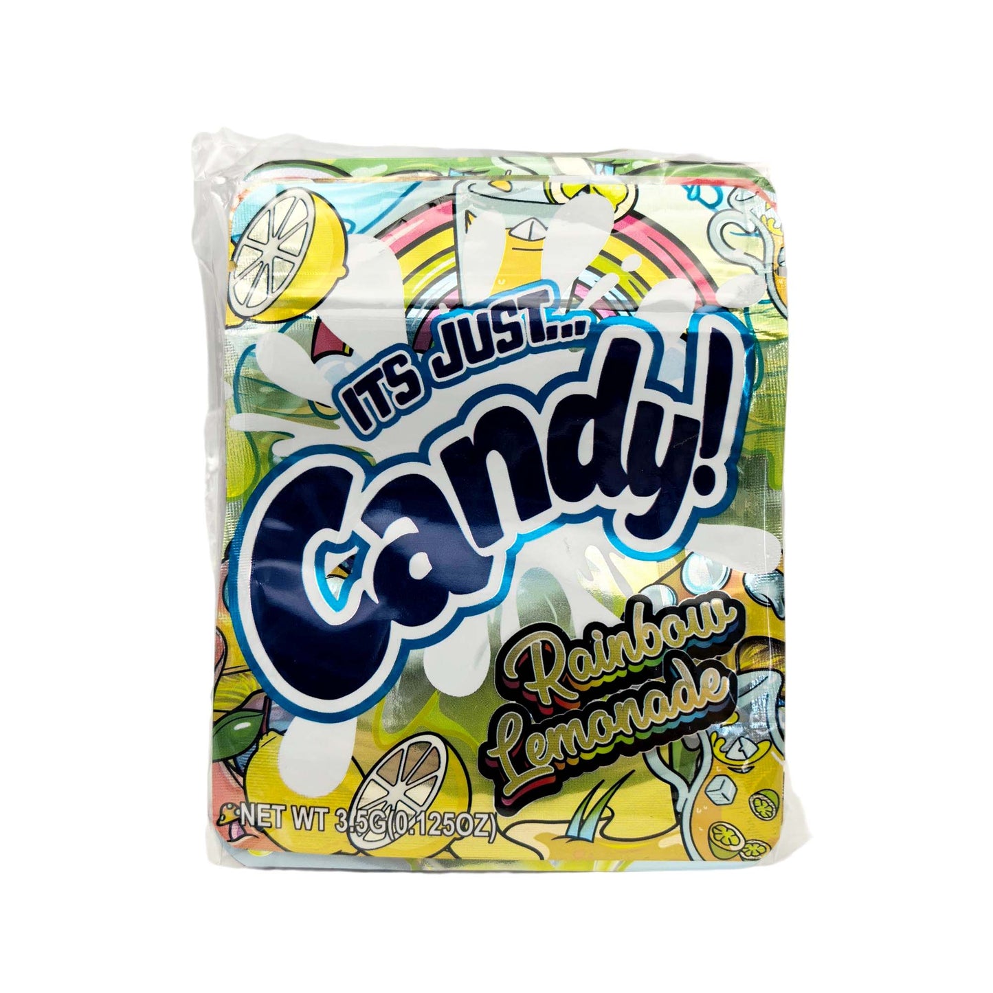 50 Pack - 3.5g Exotic Mylar Bags - It's Just Candy - Rainbow Lemonade