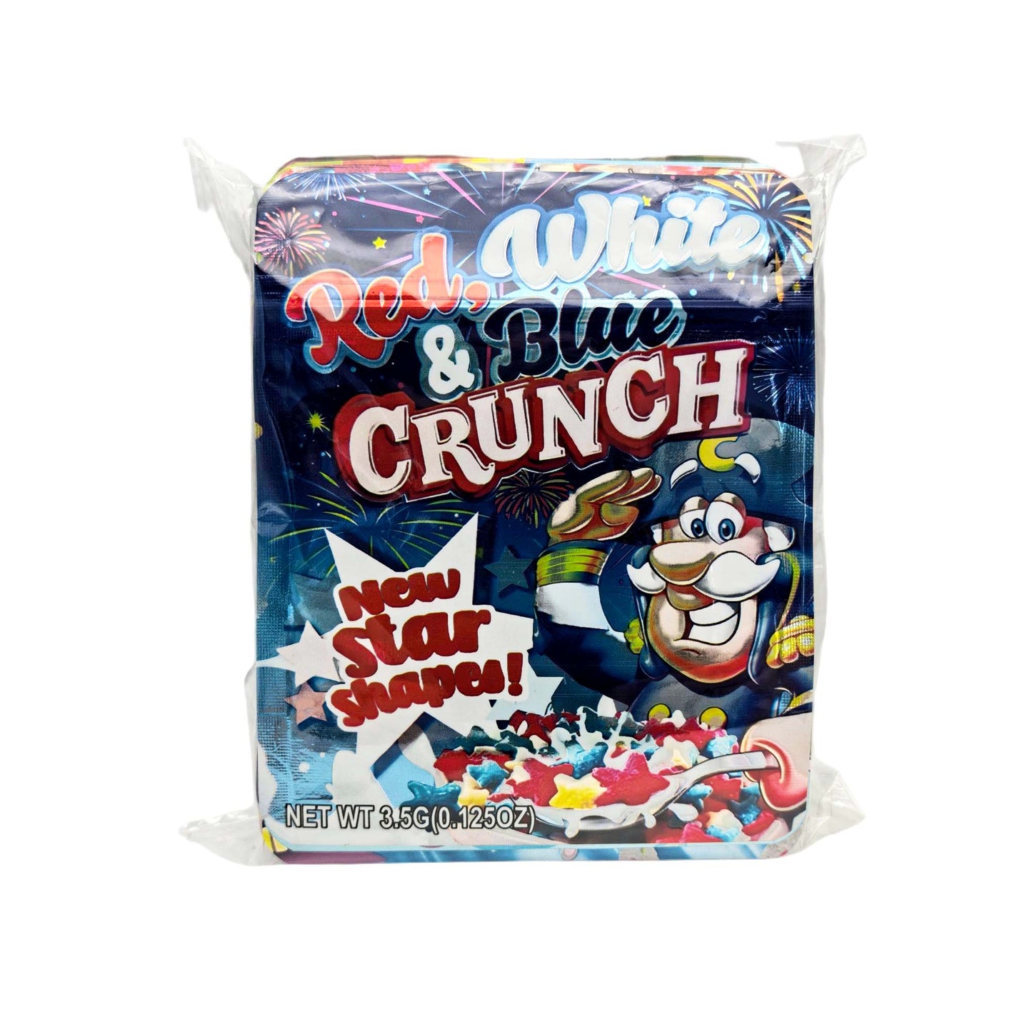 50 Pack - 3.5g Exotic Mylar Bags - Red, White & Blue Crunch