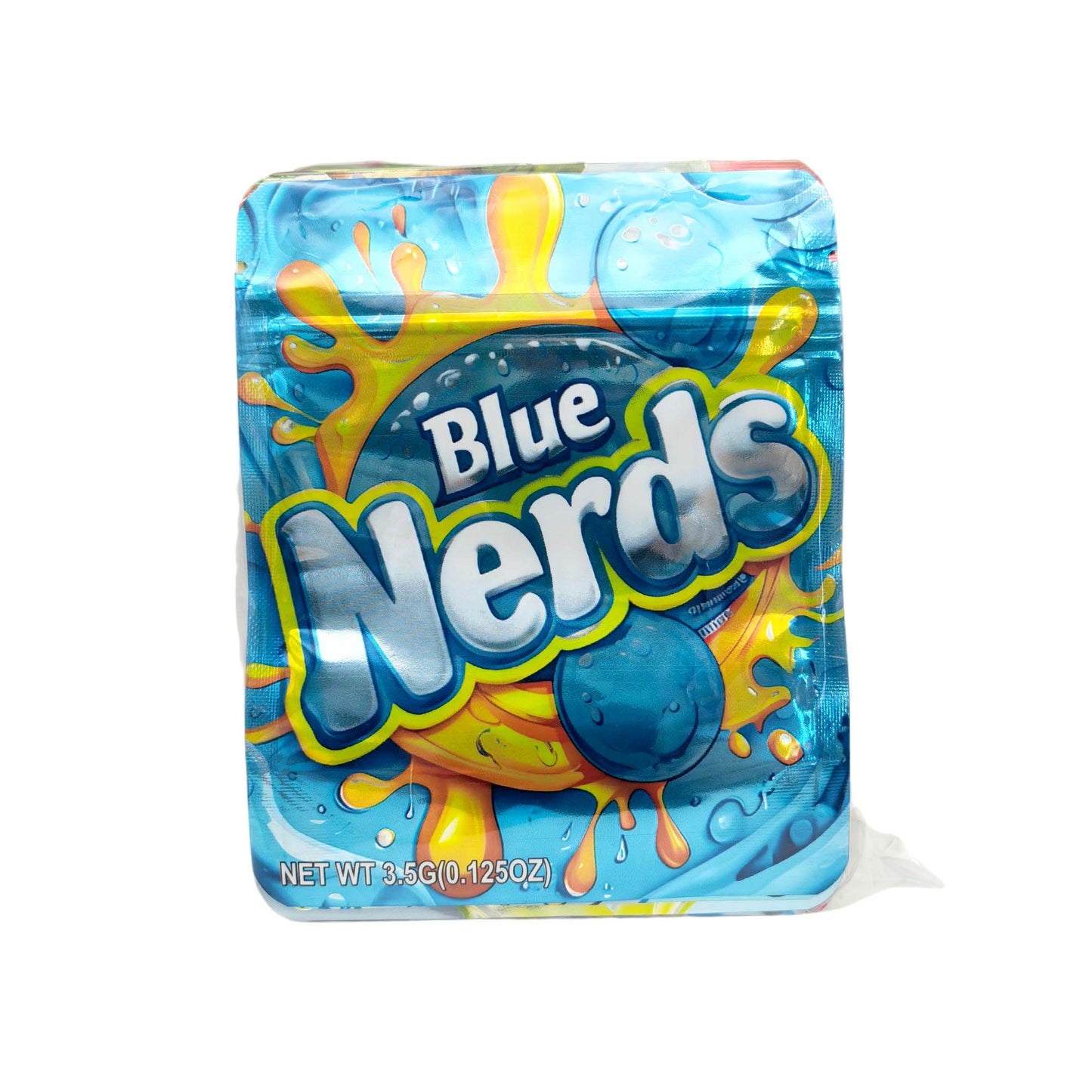 50 Pack - 3.5g Exotic Mylar Bags - Blue Nerds