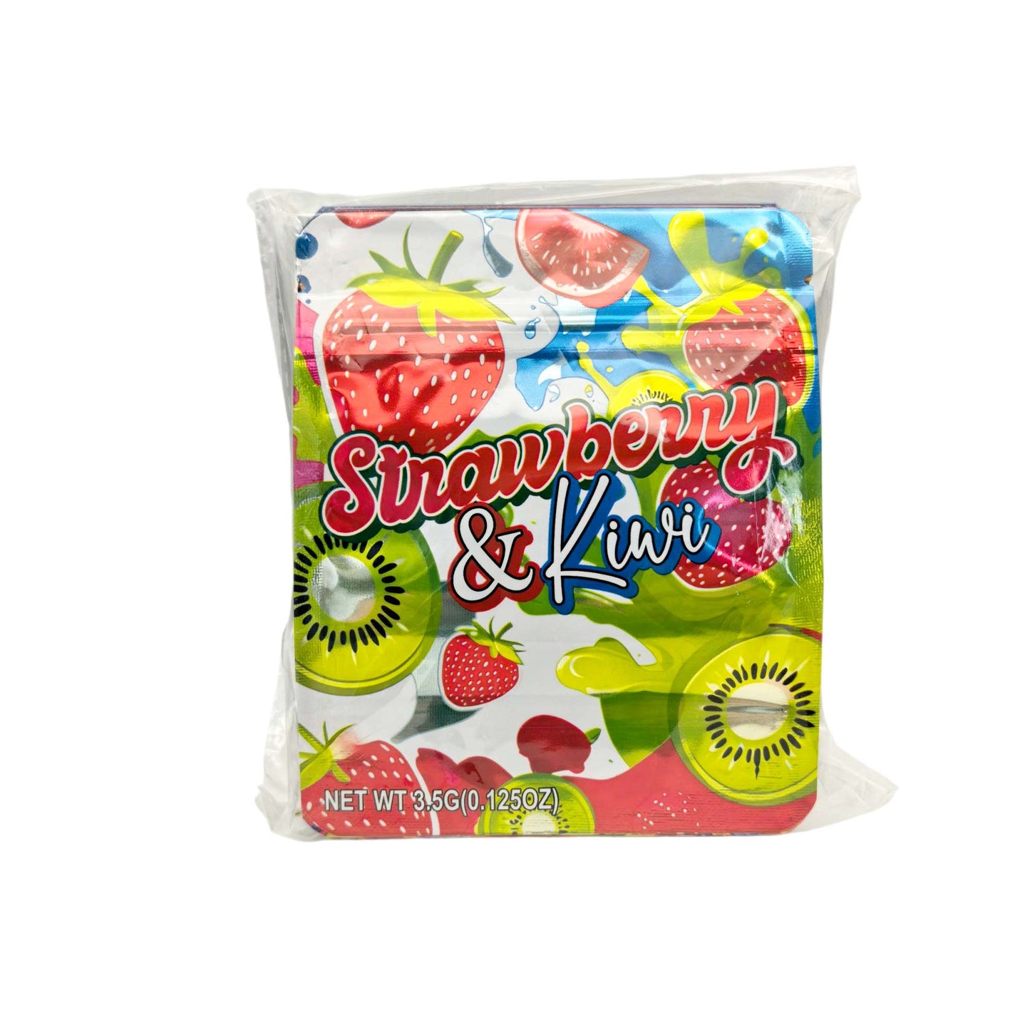 50 Pack - 3.5g Exotic Mylar Bags - Strawberry & Kiwi