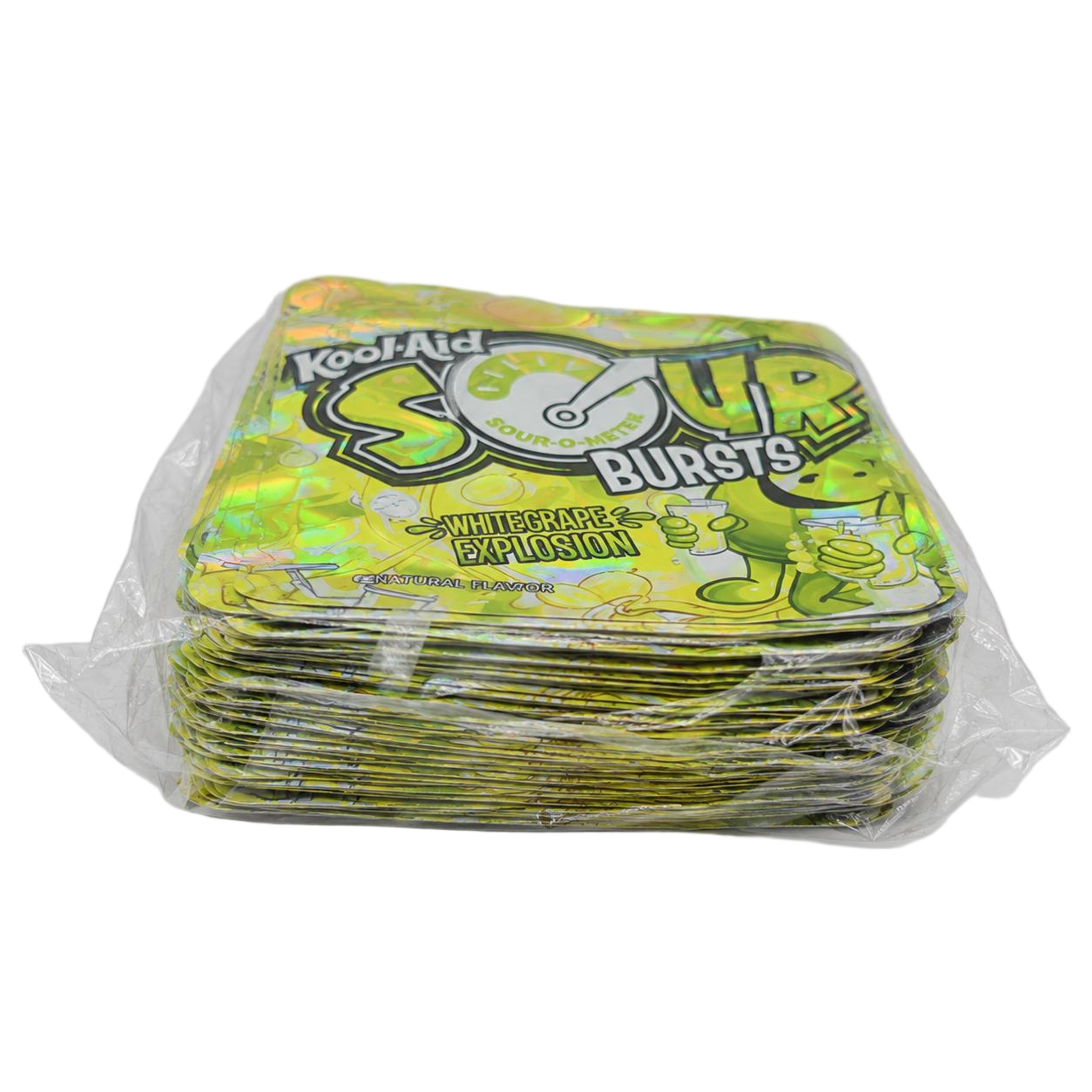 50 Pack - 3.5g Exotic Mylar Bags - Kool-Aid Sour Bursts Green Apple