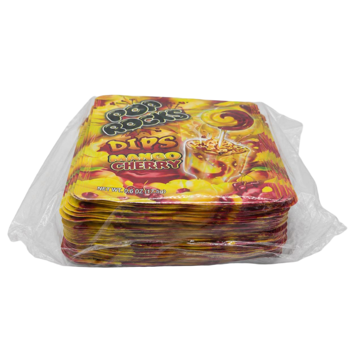 50 Pack - 3.5g Exotic Mylar Bags - Pop Rocks Dips Mango Cherry