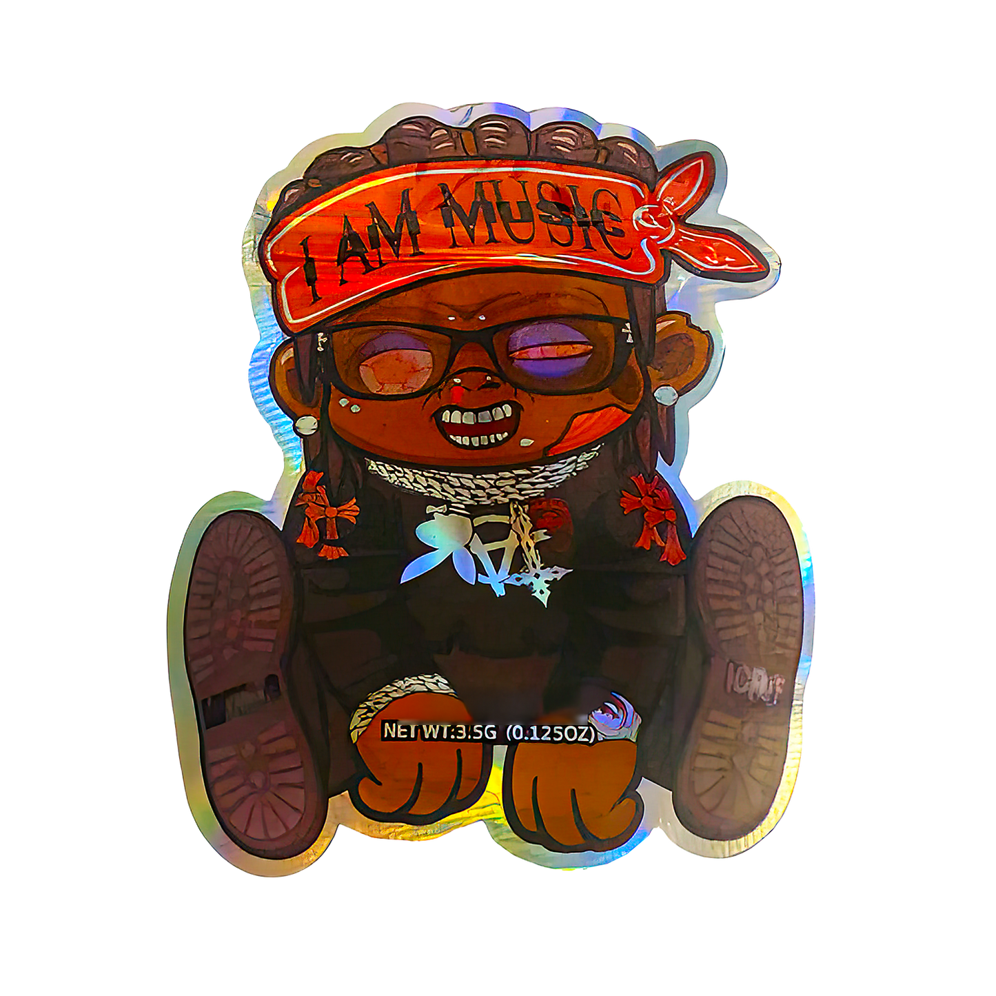 3.5g Shaped Mylar Storage Bag - I Am Music (50 Count)