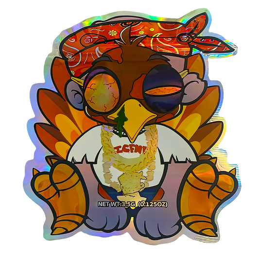 3.5g Shaped Mylar Storage Bag - ICFMF Bird (50 Count)