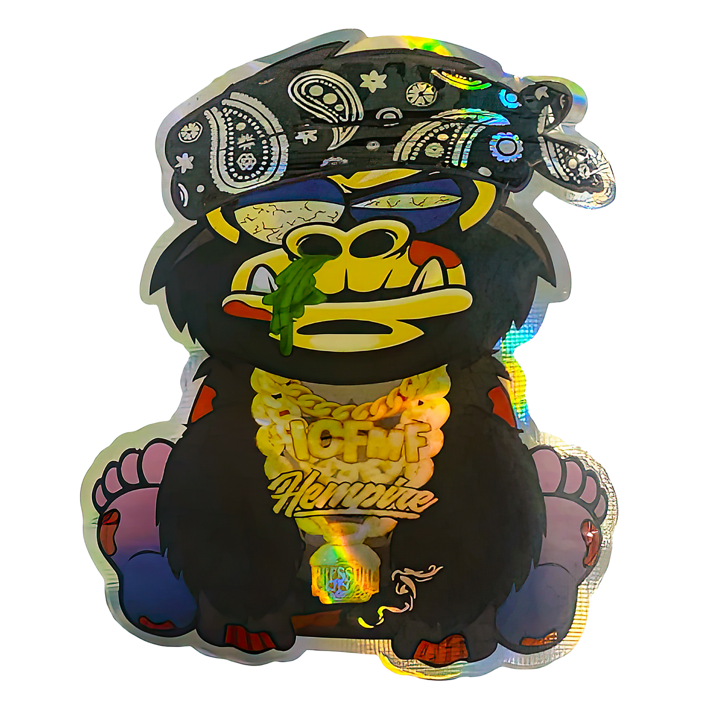 3.5g Shaped Mylar Storage Bag - ICFMF Gorilla (50 Count)