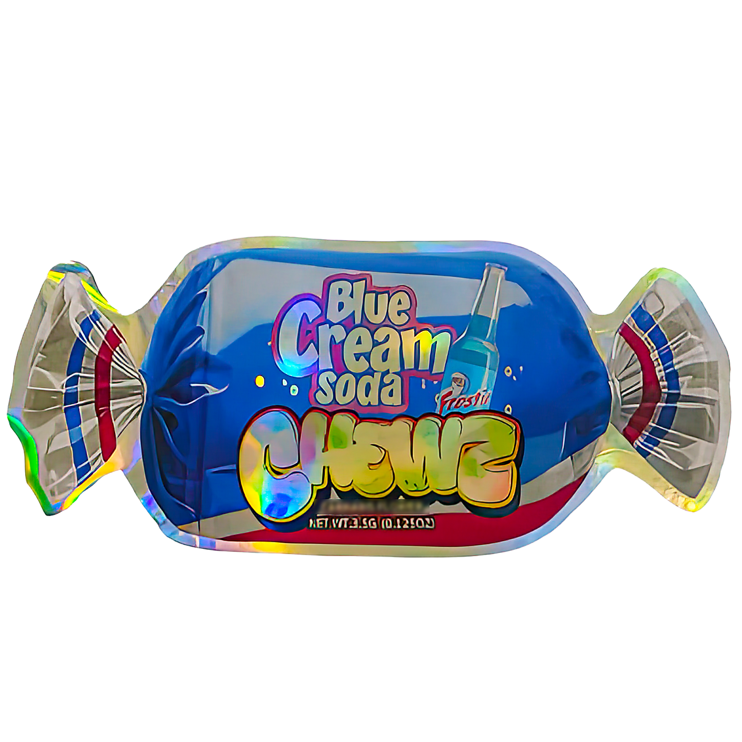 3.5g Shaped Mylar Storage Bag - Blue Cream SCz (50 Count)