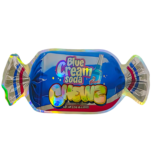 3.5g Shaped Mylar Storage Bag - Blue Cream SCz (50 Count)