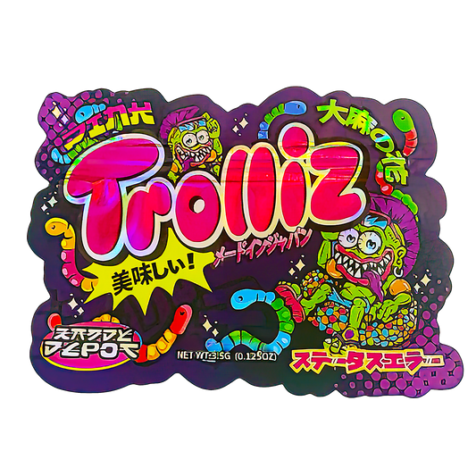 3.5g Shaped Mylar Storage Bag - Trolliz Zaddy Depot (50 Count)