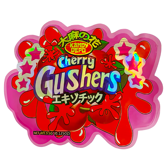 3.5g Shaped Mylar Storage Bag - Cherry Gus (50 Count)