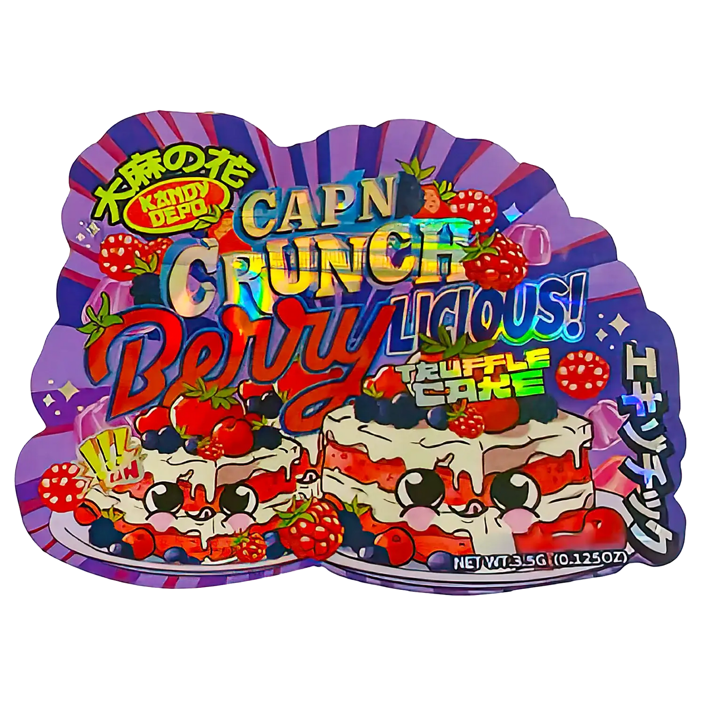 3.5g Shaped Mylar Storage Bag - Berrylicious TC (50 Count)