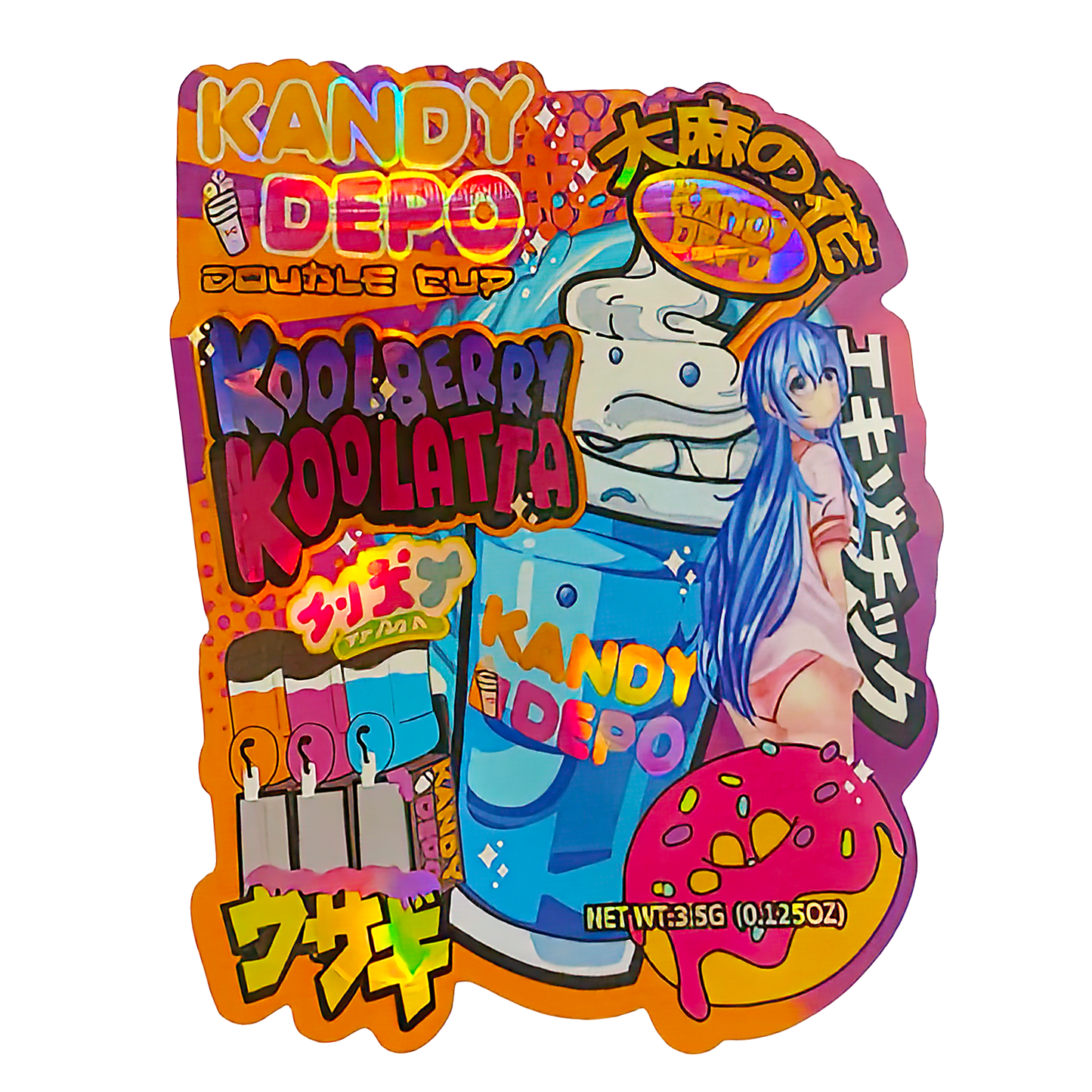 3.5g Shaped Mylar Storage Bag - Berry Koolatta (50 Count)