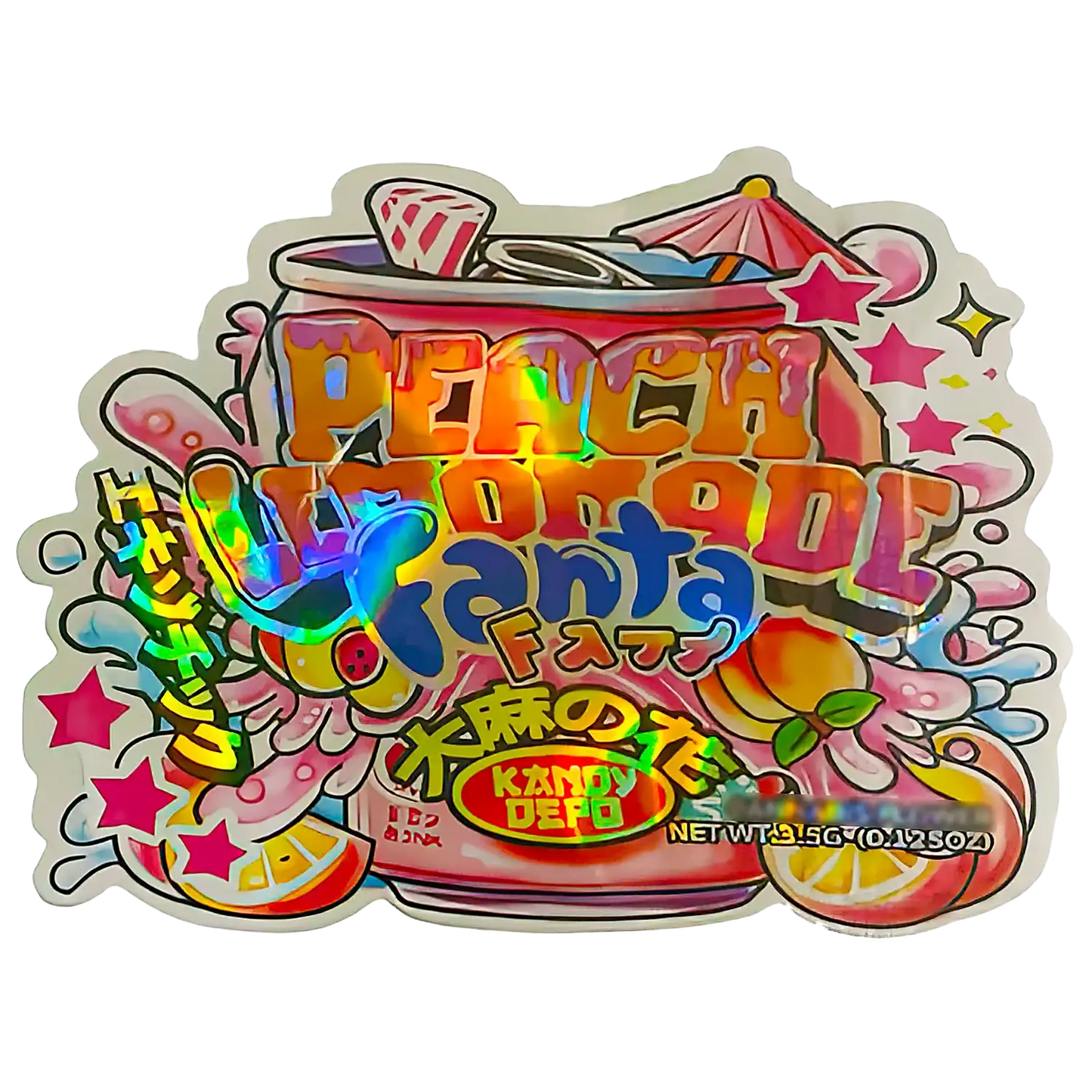 3.5g Shaped Mylar Storage Bag - Peach Lemonade Fana (50 Count)