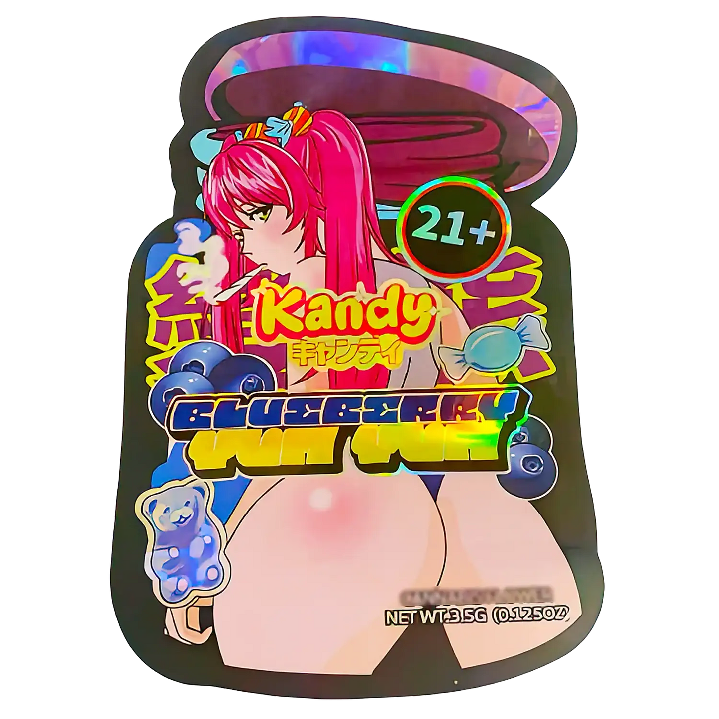 3.5g Shaped Mylar Storage Bag - Blueberry Yum Yumz (50 Count)