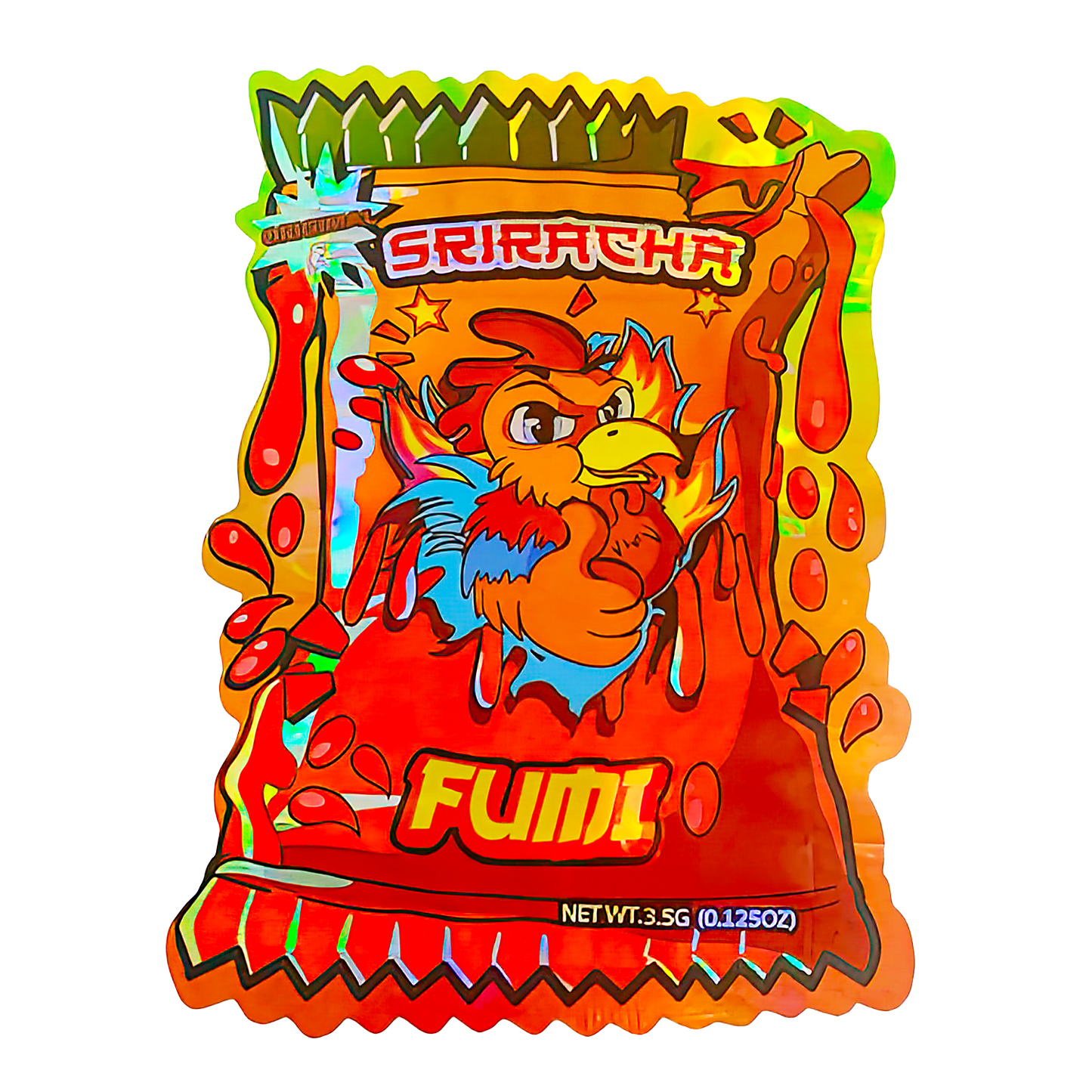 3.5g Shaped Mylar Storage Bag - Sriracha Fumi (50 Count)