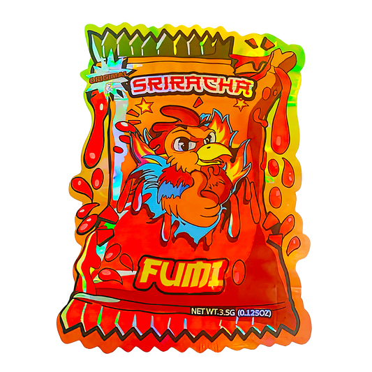 3.5g Shaped Mylar Storage Bag - Sriracha Fumi (50 Count)
