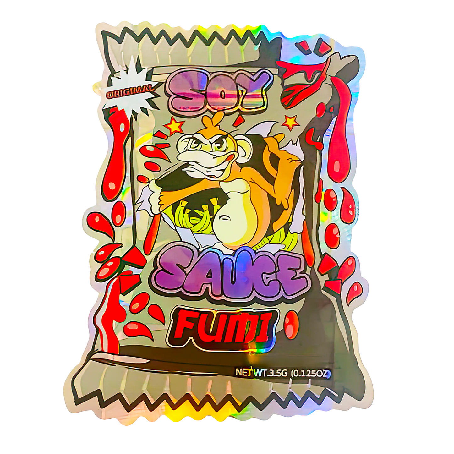 3.5g Shaped Mylar Storage Bag - Soy Sauce Fumi 2 (50 Count)