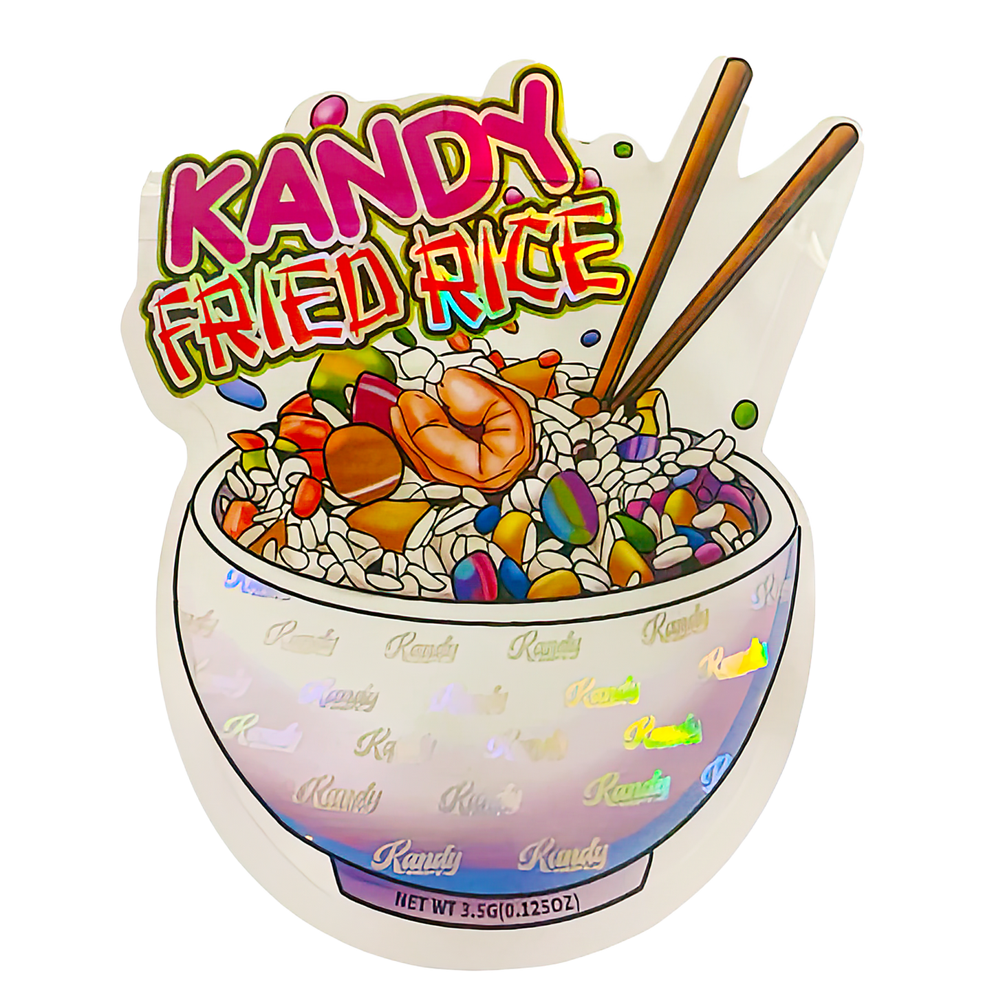 3.5g Shaped Mylar Storage Bag - K Fried Rice (50 Count)