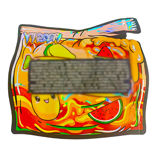 3.5g Shaped Mylar Storage Bag - Frosty Mango Melon 2 (50 Count)