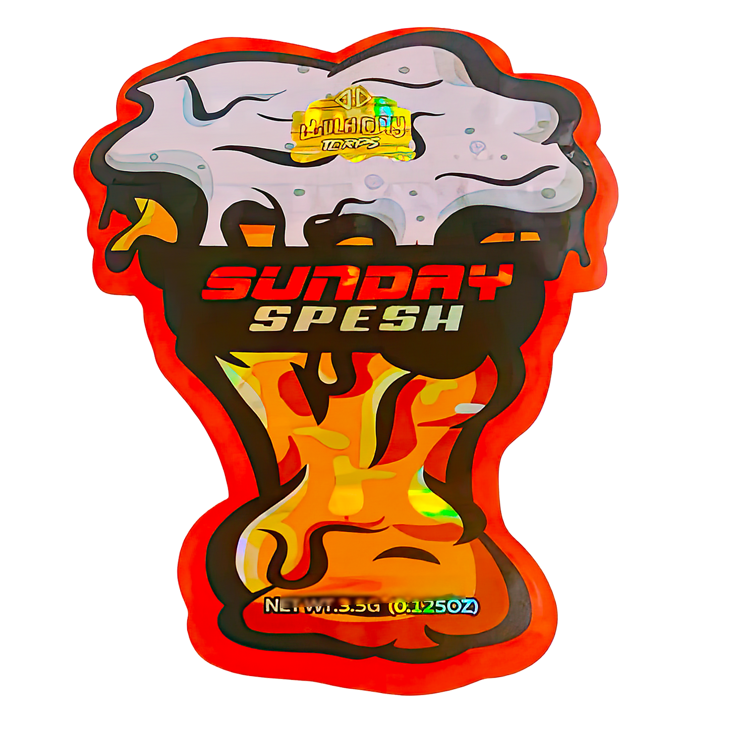 3.5g Shaped Mylar Storage Bag - Sunday Spesh (50 Count)