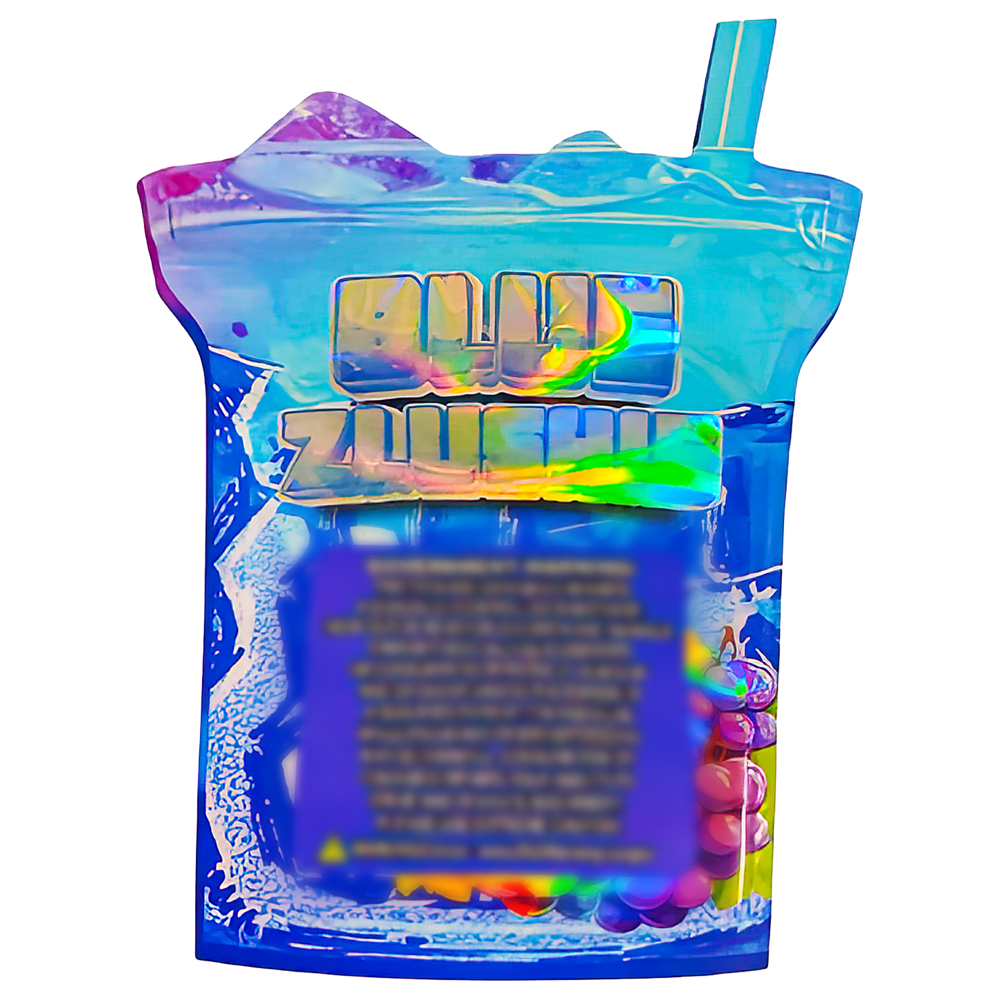 3.5g Shaped Mylar Storage Bag - Blue Zlushie (50 Count)