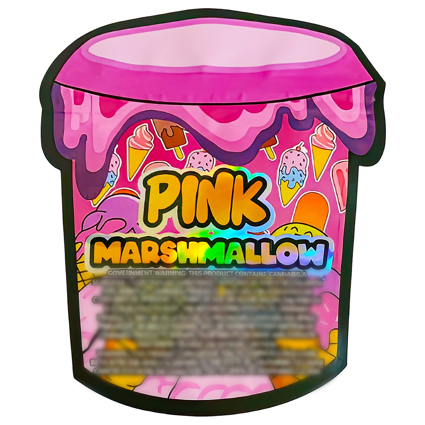 3.5g Shaped Mylar Storage Bag - Pink Marsh (50 Count)