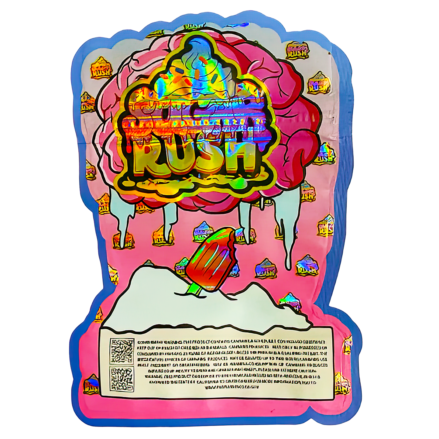 3.5g Shaped Mylar Storage Bag - Brain Freeze (50 Count)