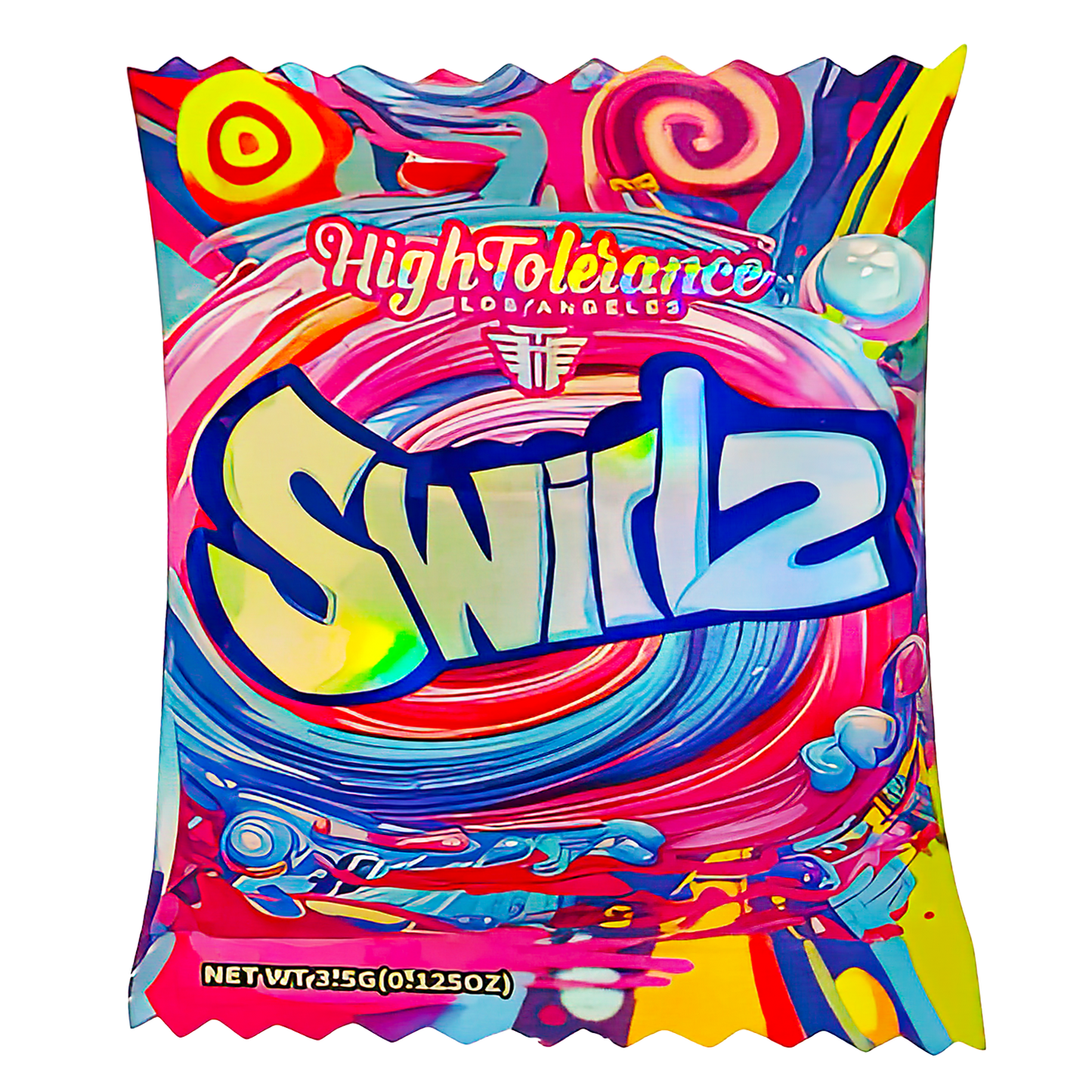 3.5g Shaped Mylar Storage Bag - High Tolerance Swirlz (50 Count)