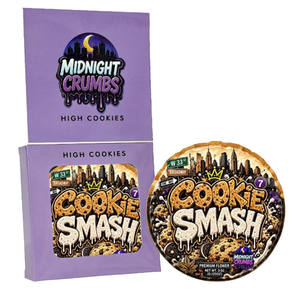 12 Pack Midnight Crumbs Shaped Bag & Window Box Set - Midnight Crumbs Cookie Smash