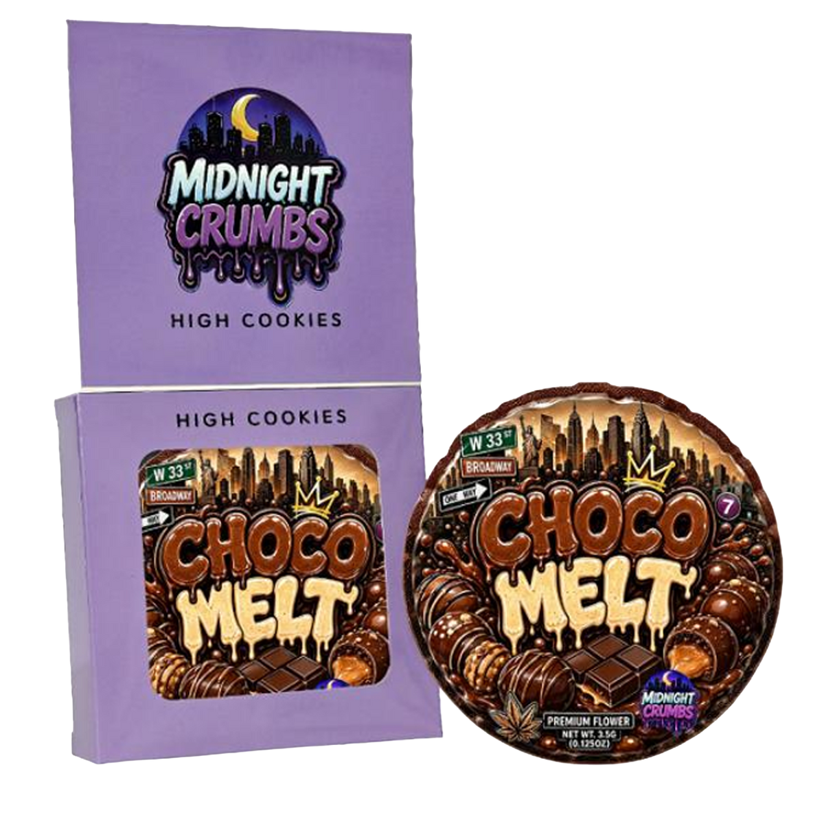 12 Pack Midnight Crumbs Shaped Bag & Window Box Set - Midnight Crumbs Choco Melt