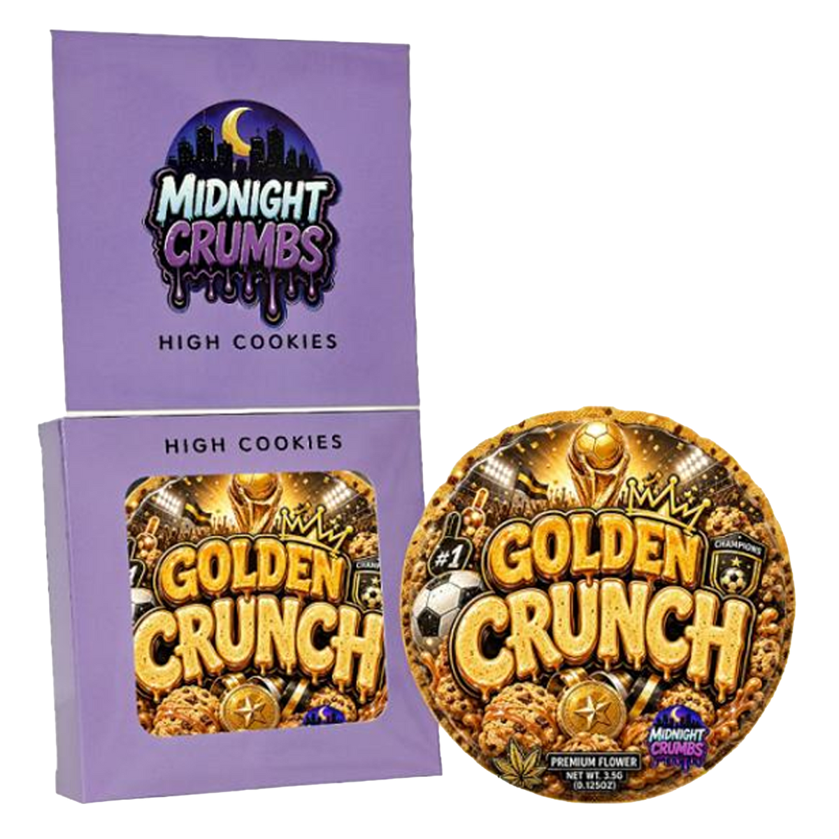 12 Pack Midnight Crumbs Shaped Bag & Window Box Set - Midnight Crumbs Golden Crunch