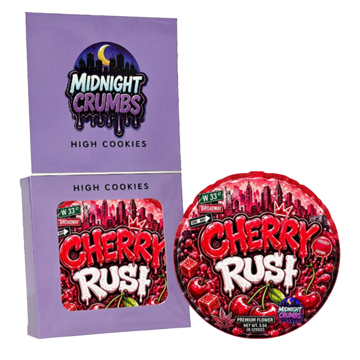 12 Pack Midnight Crumbs Shaped Bag & Window Box Set - Midnight Crumbs Cherry Rush