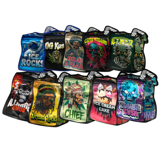 50 Pack - 3.5g Mylar Bags Mix Designs (JUICE BOX 2)