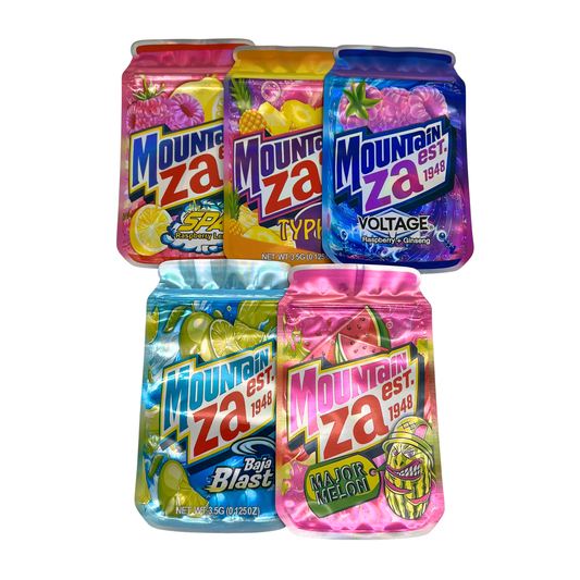 50 Pack - 3.5g Mylar Bags Mix Designs (MOUNTAIN ZA CANS)