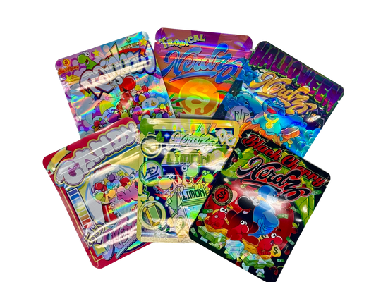 50 Pack - 3.5g Mylar Bags Mix Designs (NERDZ)