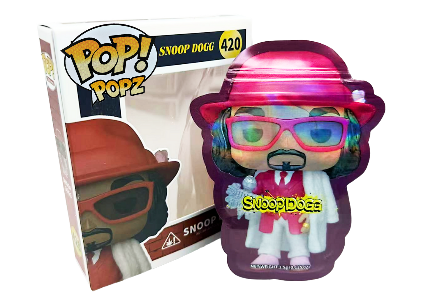 3.5g Mylar Bag with Window Box - POP Snoop Dog 420 (25 Bags+25Boxes)